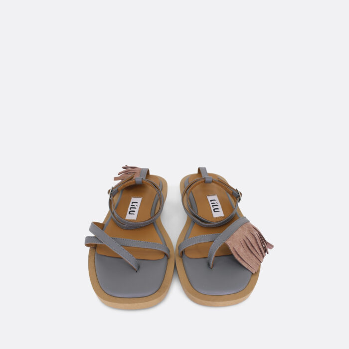 826 Gray sandals 01 - Lilu shoes